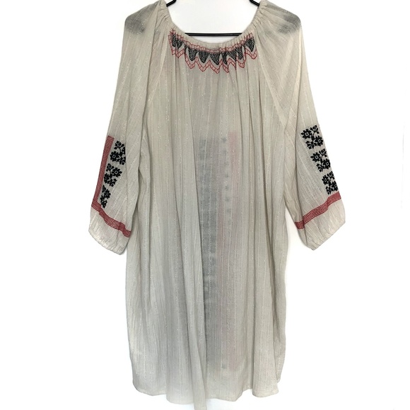 Topshop NWOT Boho Embroidered Dress with Tassels L - Picture 11 of 16